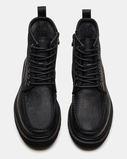 DAEL Black Leather Lace-Up Men's Ankle Boot Steve Madden BLACK LEATHER