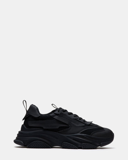 POSSESS Black Low-Top Lace-Up Men's Sneaker Steve Madden BLACK
