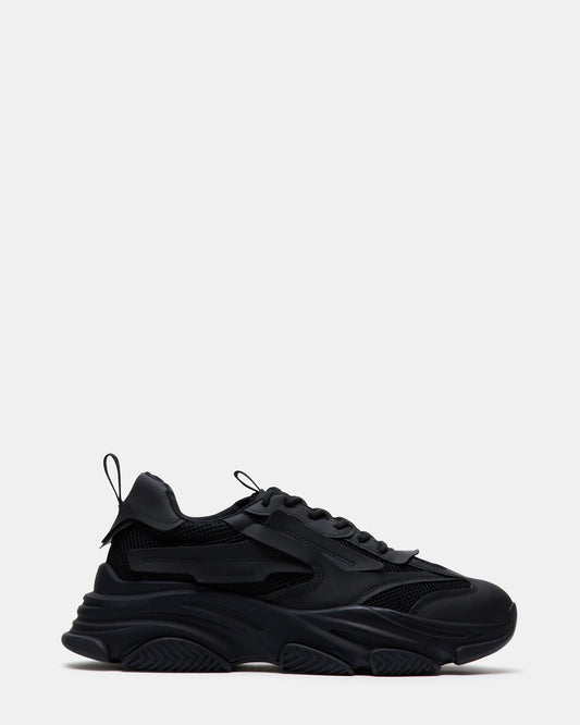 POSSESS Black Low-Top Lace-Up Men's Sneaker Steve Madden BLACK
