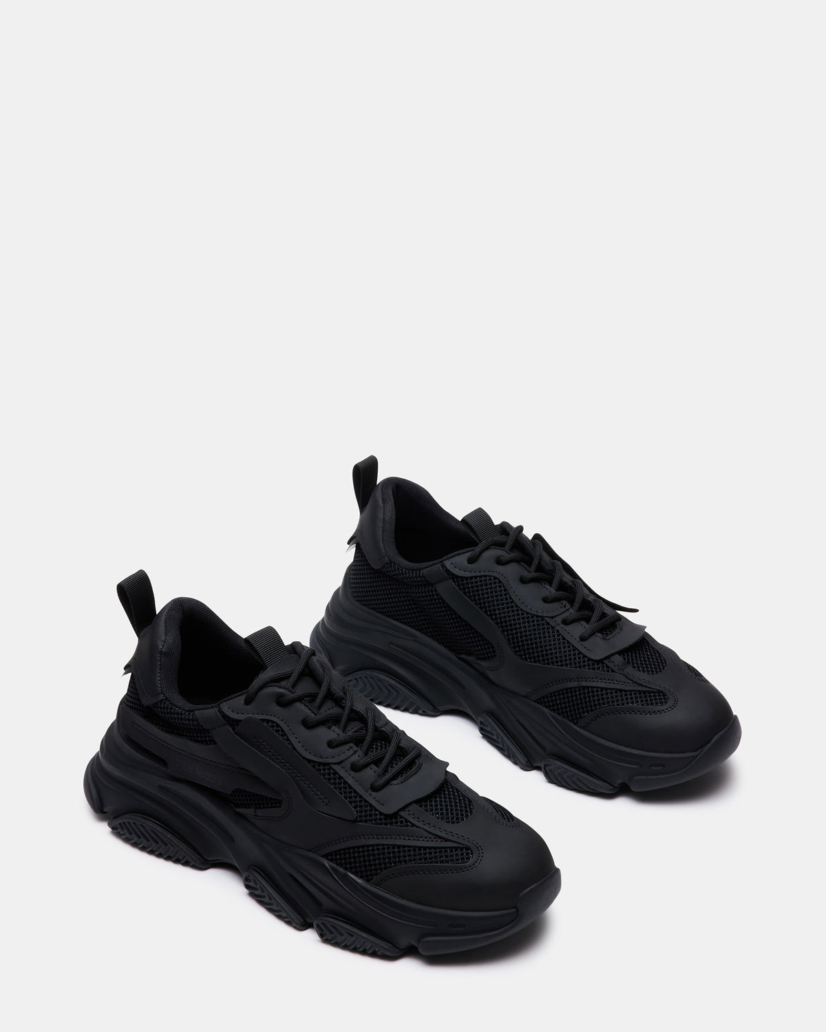 POSSESS Black Low-Top Lace-Up Men's Sneaker Steve Madden BLACK