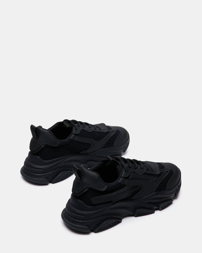 POSSESS Black Low-Top Lace-Up Men's Sneaker Steve Madden BLACK
