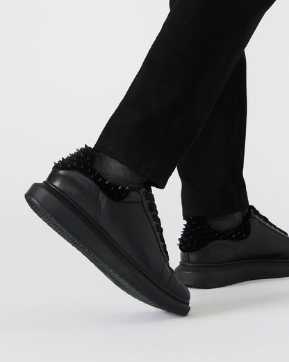 FROSTING Black Velvet Men's Low-Top Lace-Up Sneaker Steve Madden BLACK VELVET