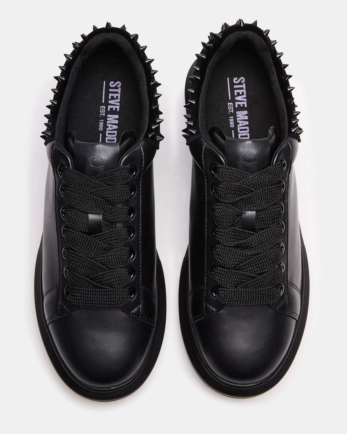 FROSTING Black Velvet Men's Low-Top Lace-Up Sneaker Steve Madden BLACK VELVET