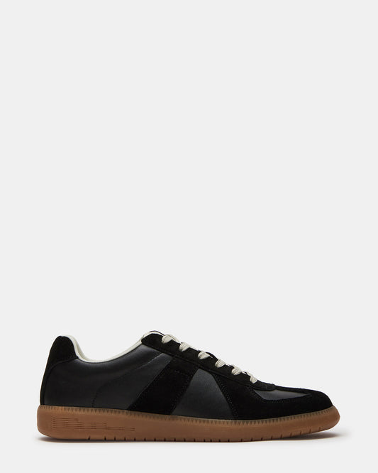 DIXON Black Leather Low-Top Panel Men's Sneaker Steve Madden BLACK LEATHER