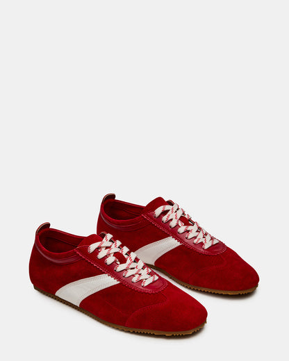 JUNA Red Low-Top Lace-Up Stripe Men's Sneaker Steve Madden RED