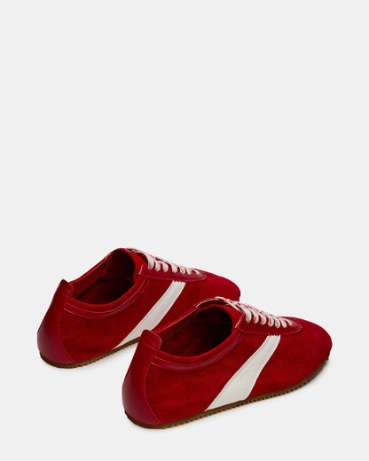 JUNA Red Low-Top Lace-Up Stripe Men's Sneaker Steve Madden RED