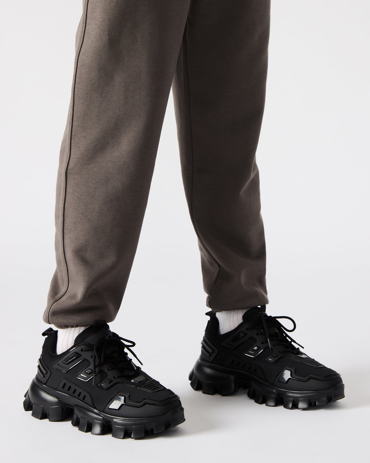 PONCE Black Men's Chunky Sole Lace Up Sneaker Steve Madden BLACK