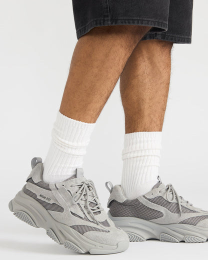 POSSESS Grey Suede Low-Top Lace-Up Men's Sneaker Steve Madden GREY SUEDE