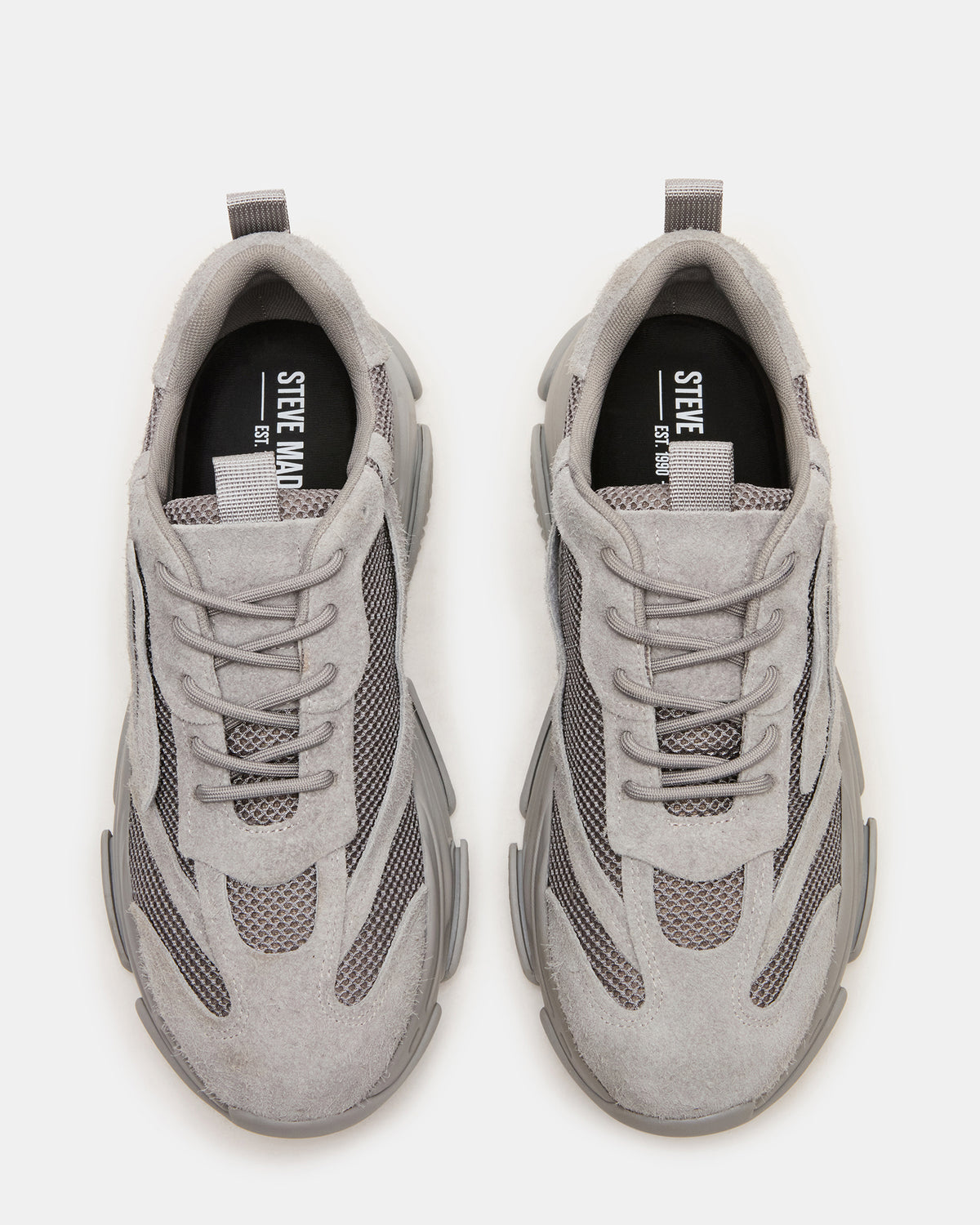 POSSESS Grey Suede Low-Top Lace-Up Men's Sneaker Steve Madden GREY SUEDE