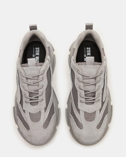 POSSESS Grey Suede Low-Top Lace-Up Men's Sneaker Steve Madden GREY SUEDE