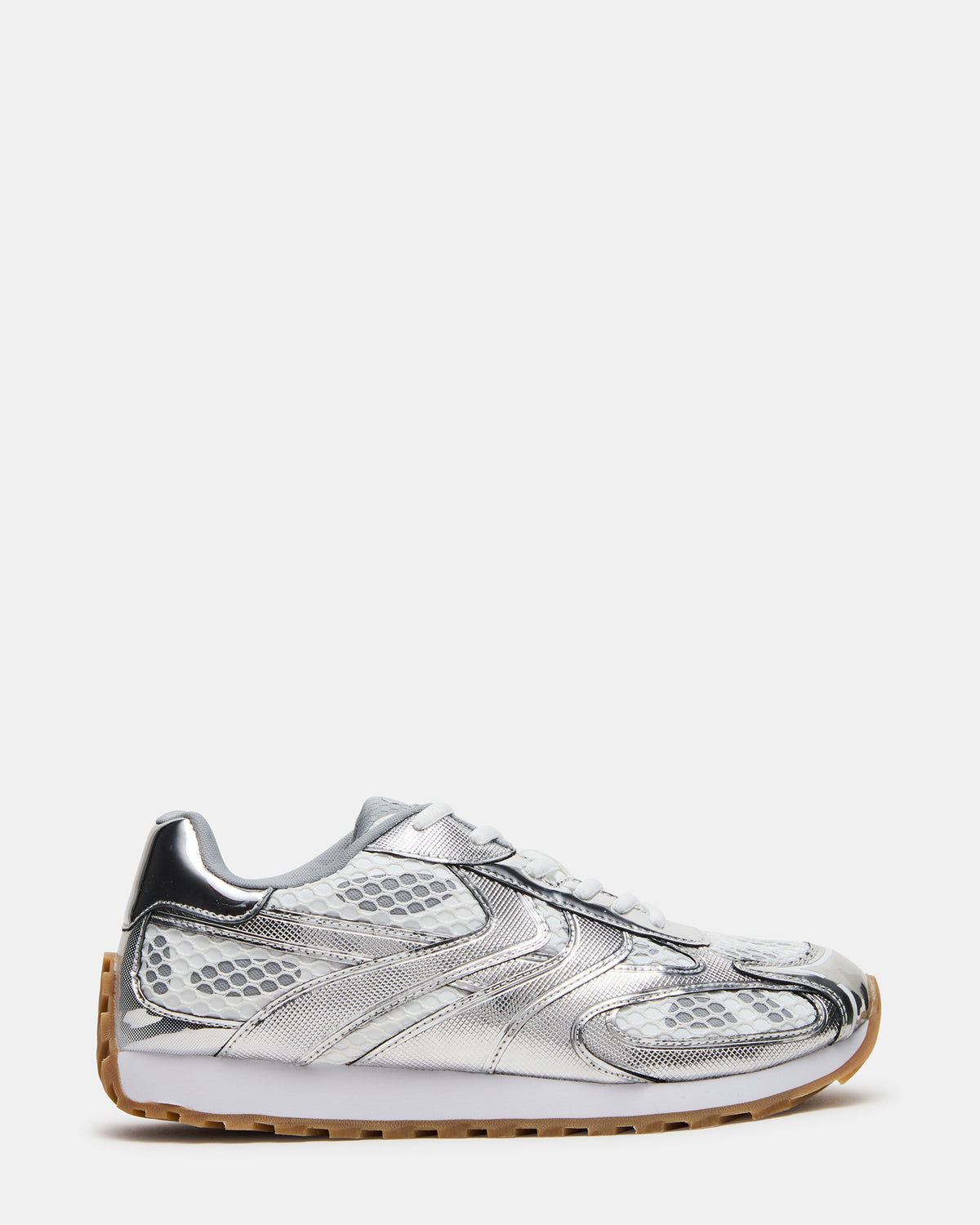 XYLO Silver Low-Top Lace-Up Men's Sneakers Steve Madden SILVER