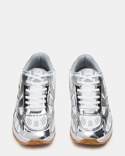 XYLO Silver Low-Top Lace-Up Men's Sneakers Steve Madden SILVER