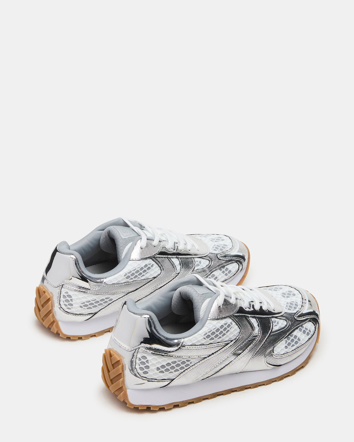XYLO Silver Low-Top Lace-Up Men's Sneakers Steve Madden SILVER