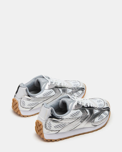 XYLO Silver Low-Top Lace-Up Men's Sneakers Steve Madden SILVER