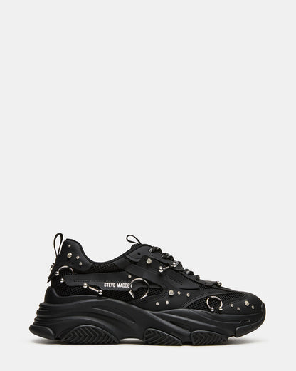 PIERCED Black Low-Top Lace-Up Men's Sneaker Steve Madden BLACK