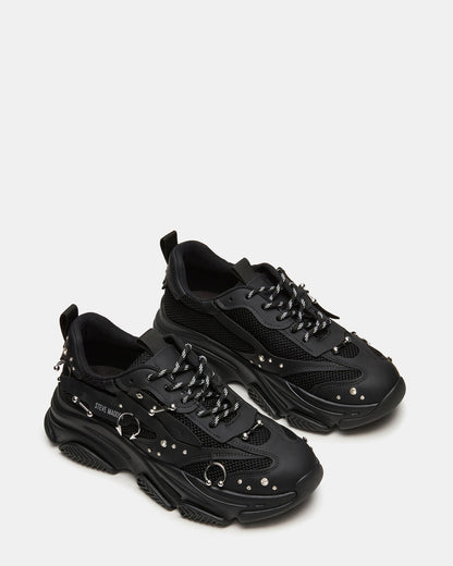 PIERCED Black Low-Top Lace-Up Men's Sneaker Steve Madden BLACK