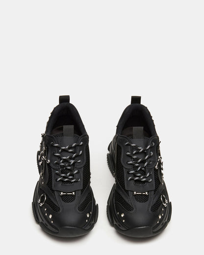 PIERCED Black Low-Top Lace-Up Men's Sneaker Steve Madden BLACK