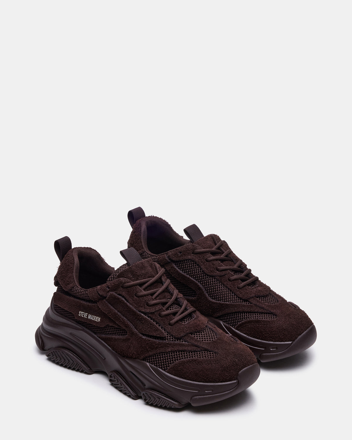 POSSESS Brown Suede Low-Top Lace-Up Men's Sneaker Steve Madden BROWN SUEDE