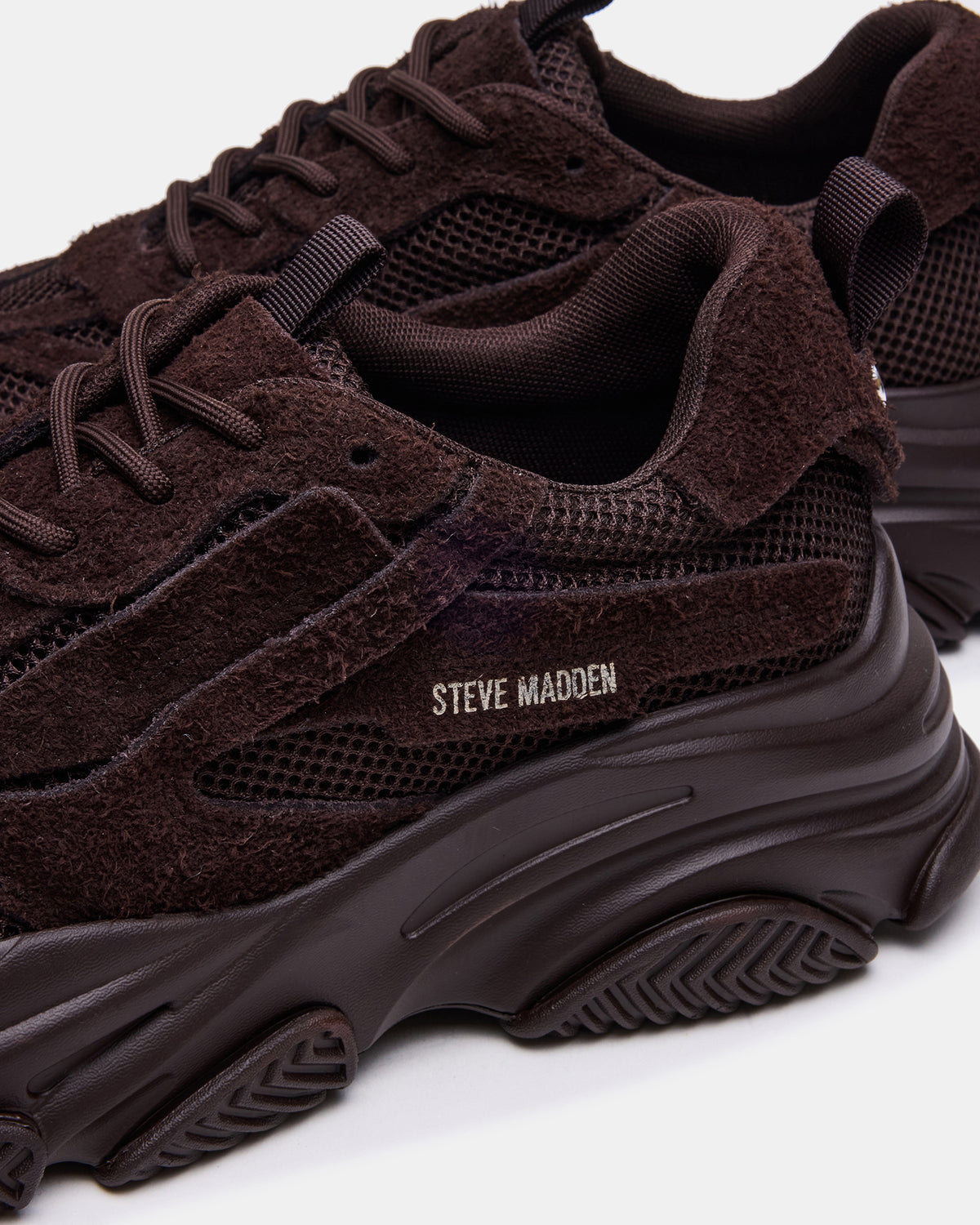 POSSESS Brown Suede Low-Top Lace-Up Men's Sneaker Steve Madden BROWN SUEDE