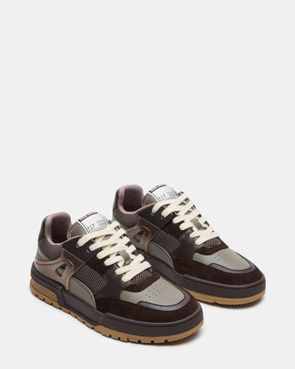 SANCHEZ Brown Multi Low-Top Lace-Up Men's Sneaker Steve Madden BROWN MULTI