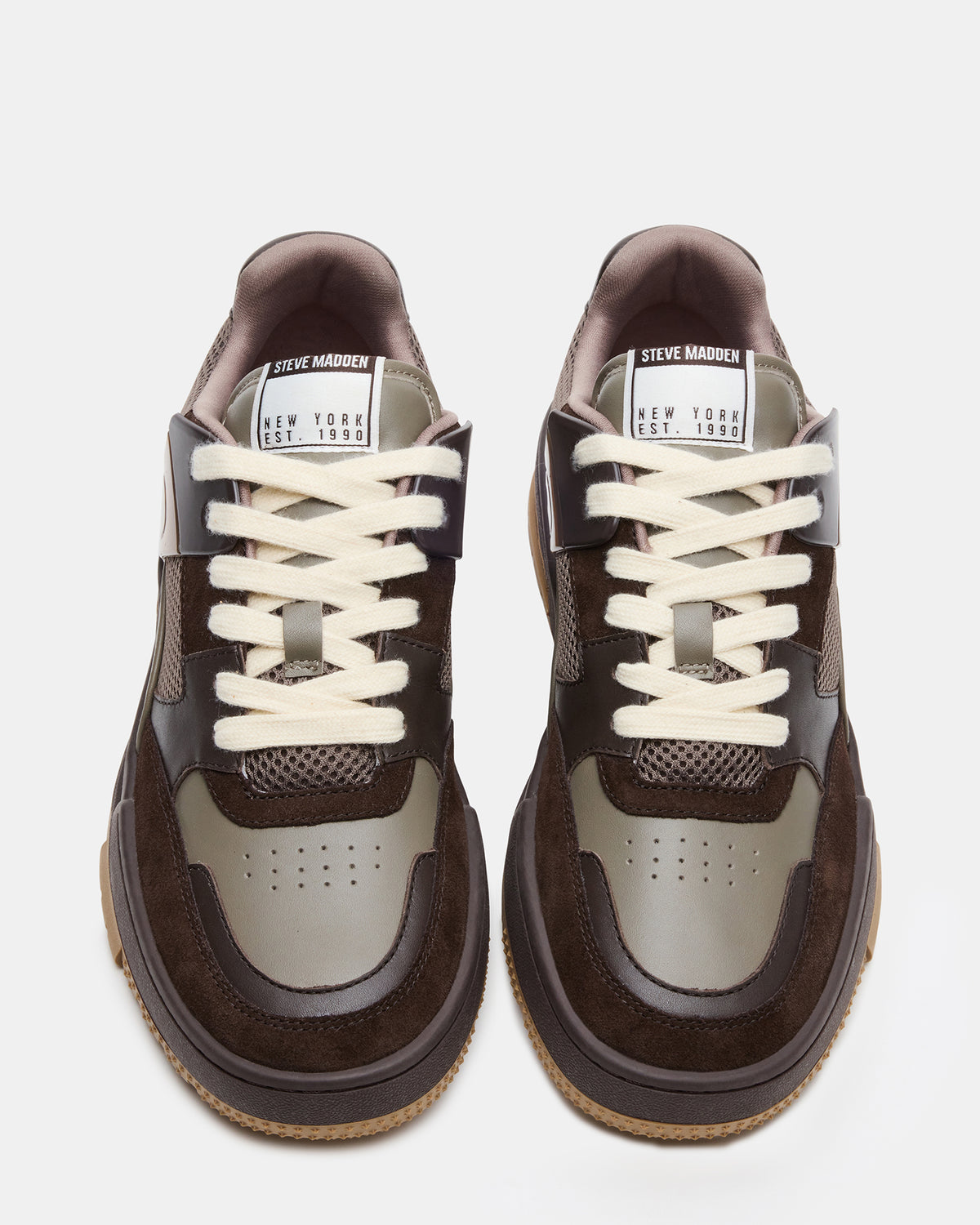 SANCHEZ Brown Multi Low-Top Lace-Up Men's Sneaker Steve Madden BROWN MULTI