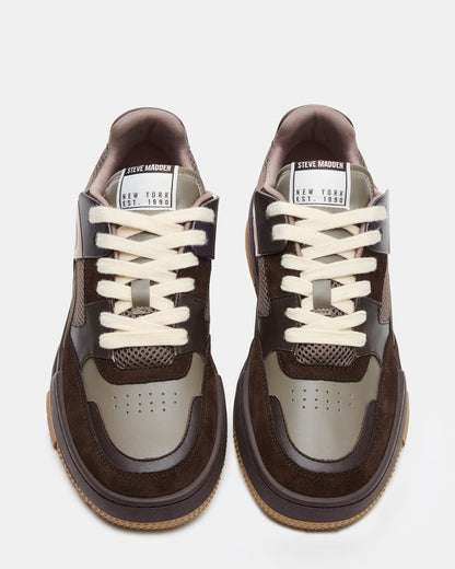 SANCHEZ Brown Multi Low-Top Lace-Up Men's Sneaker Steve Madden BROWN MULTI