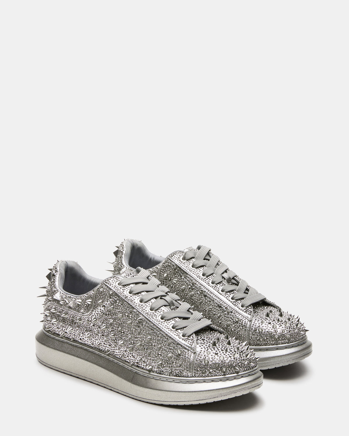 ICEBOX Pewter Metallic Men's Low-Top Lace-Up Sneaker Steve Madden PEWTER METALLIC