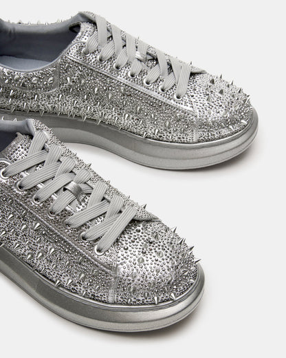 ICEBOX Pewter Metallic Men's Low-Top Lace-Up Sneaker Steve Madden PEWTER METALLIC