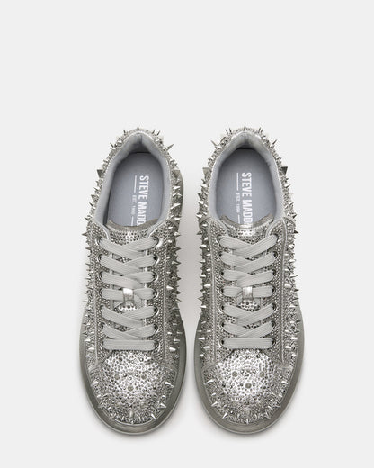 ICEBOX Pewter Metallic Men's Low-Top Lace-Up Sneaker Steve Madden PEWTER METALLIC