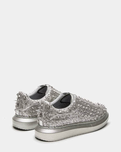 ICEBOX Pewter Metallic Men's Low-Top Lace-Up Sneaker Steve Madden PEWTER METALLIC