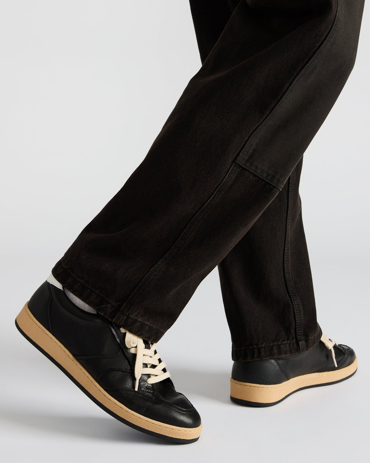 PRISMO Black Leather Low-Top Lace-Up Men's Sneaker Steve Madden BLACK LEATHER