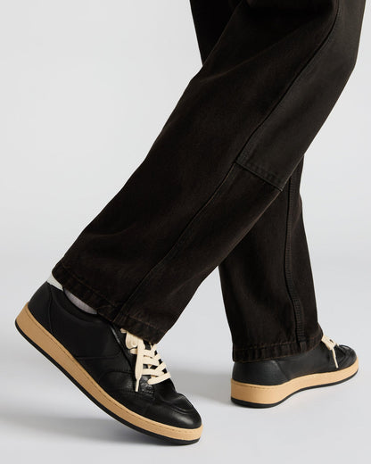 PRISMO Black Leather Low-Top Lace-Up Men's Sneaker Steve Madden BLACK LEATHER
