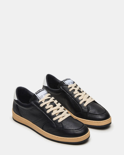 PRISMO Black Leather Low-Top Lace-Up Men's Sneaker Steve Madden BLACK LEATHER