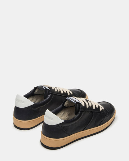 PRISMO Black Leather Low-Top Lace-Up Men's Sneaker Steve Madden BLACK LEATHER