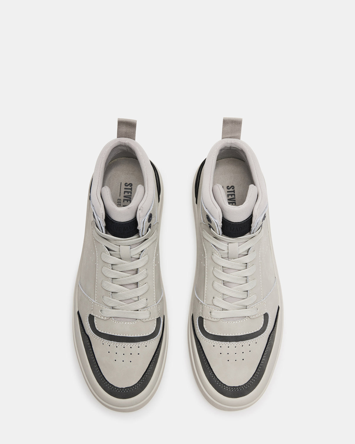 DERICK Light Grey Men's Lace-Up High-Top Sneakers Steve Madden LIGHT GREY