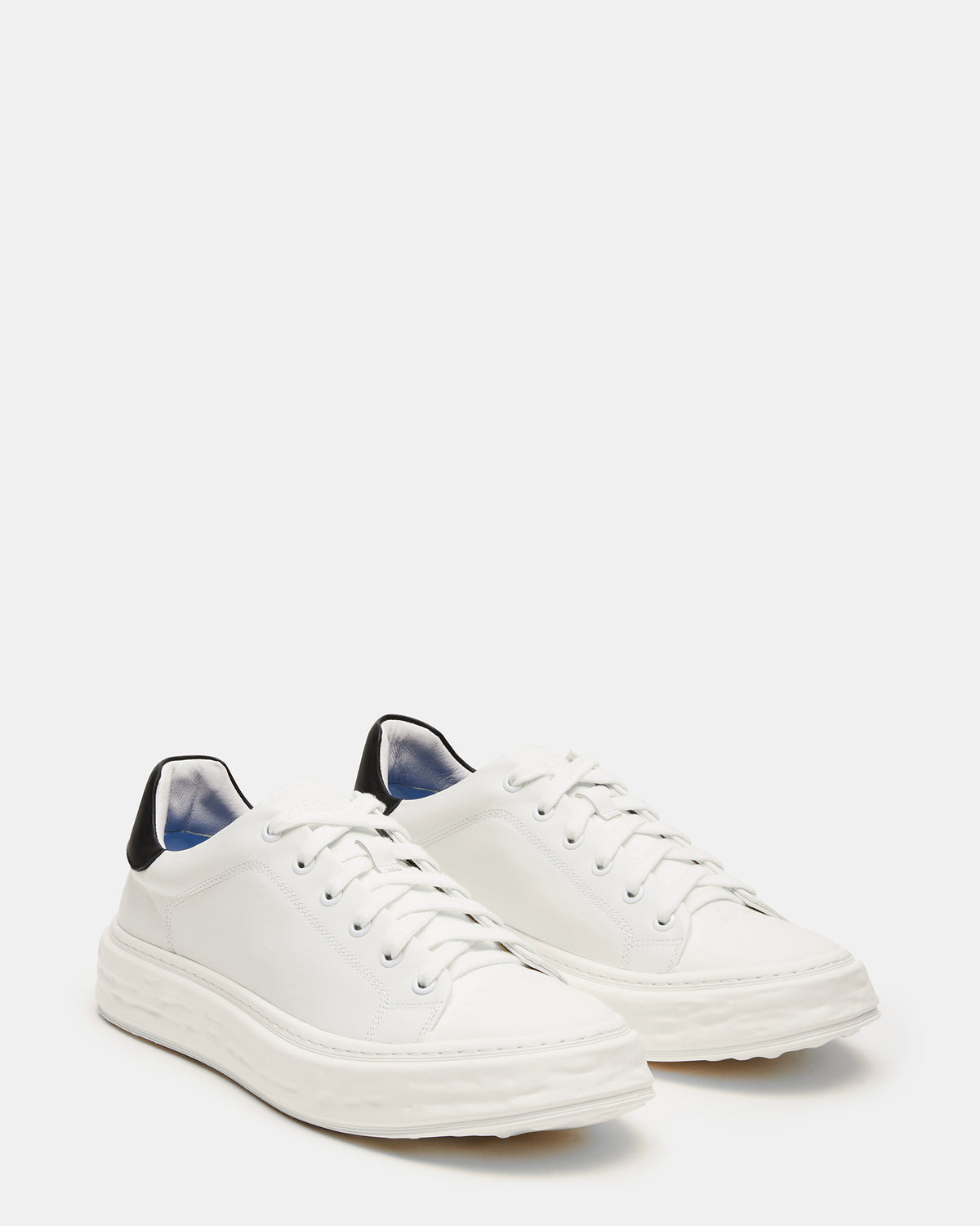 MACRAE White Leather Men's Low-Top Fashion Sneaker Steve Madden WHITE LEATHER