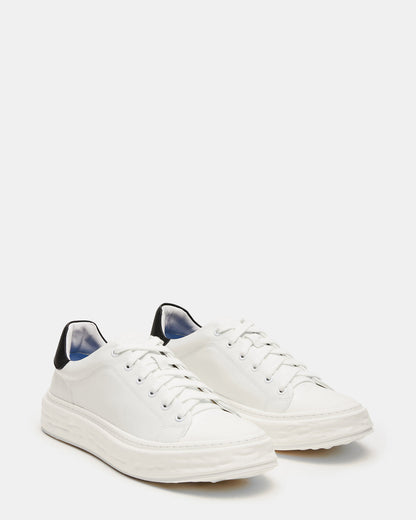 MACRAE White Leather Men's Low-Top Fashion Sneaker Steve Madden WHITE LEATHER