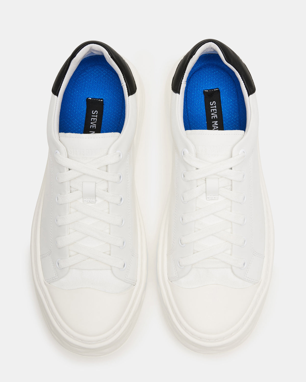 MACRAE White Leather Men's Low-Top Fashion Sneaker Steve Madden WHITE LEATHER