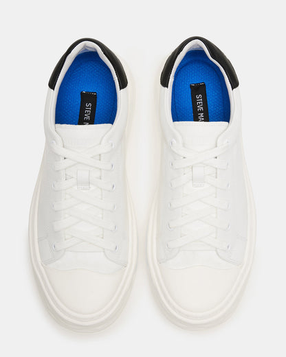 MACRAE White Leather Men's Low-Top Fashion Sneaker Steve Madden WHITE LEATHER