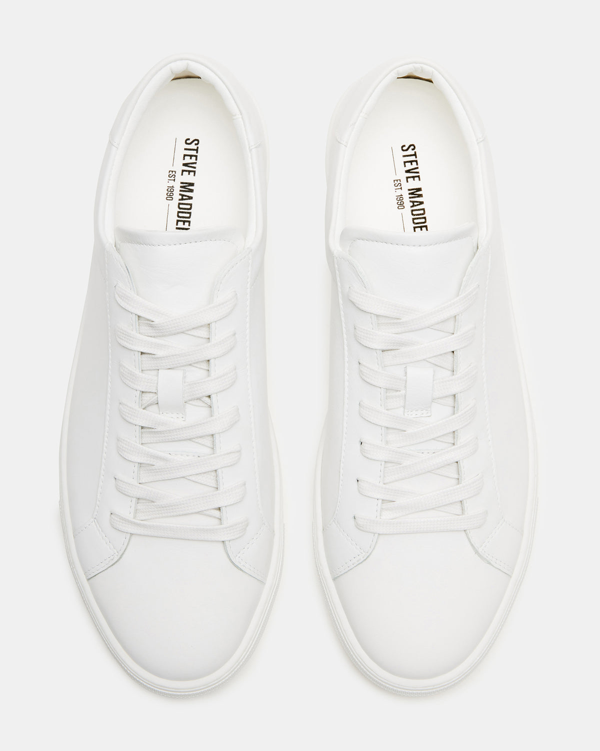 BONDD White Leather Low-Top Men's Sneaker Steve Madden WHITE LEATHER
