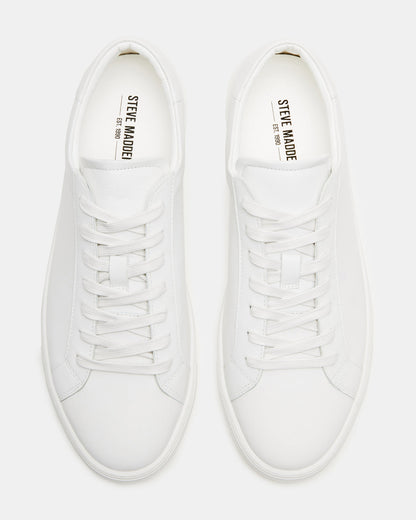 BONDD White Leather Low-Top Men's Sneaker Steve Madden WHITE LEATHER