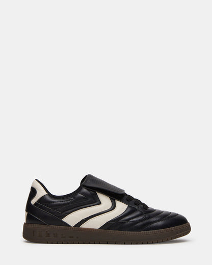 JANOS Black Leather Low-Top Lace-Up Men's Sneaker Steve Madden BLACK LEATHER