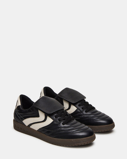 JANOS Black Leather Low-Top Lace-Up Men's Sneaker Steve Madden BLACK LEATHER