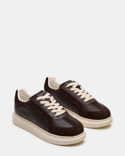 MINOU Brown Leather Low-Top Lace-Up Men's Sneaker Steve Madden BROWN LEATHER