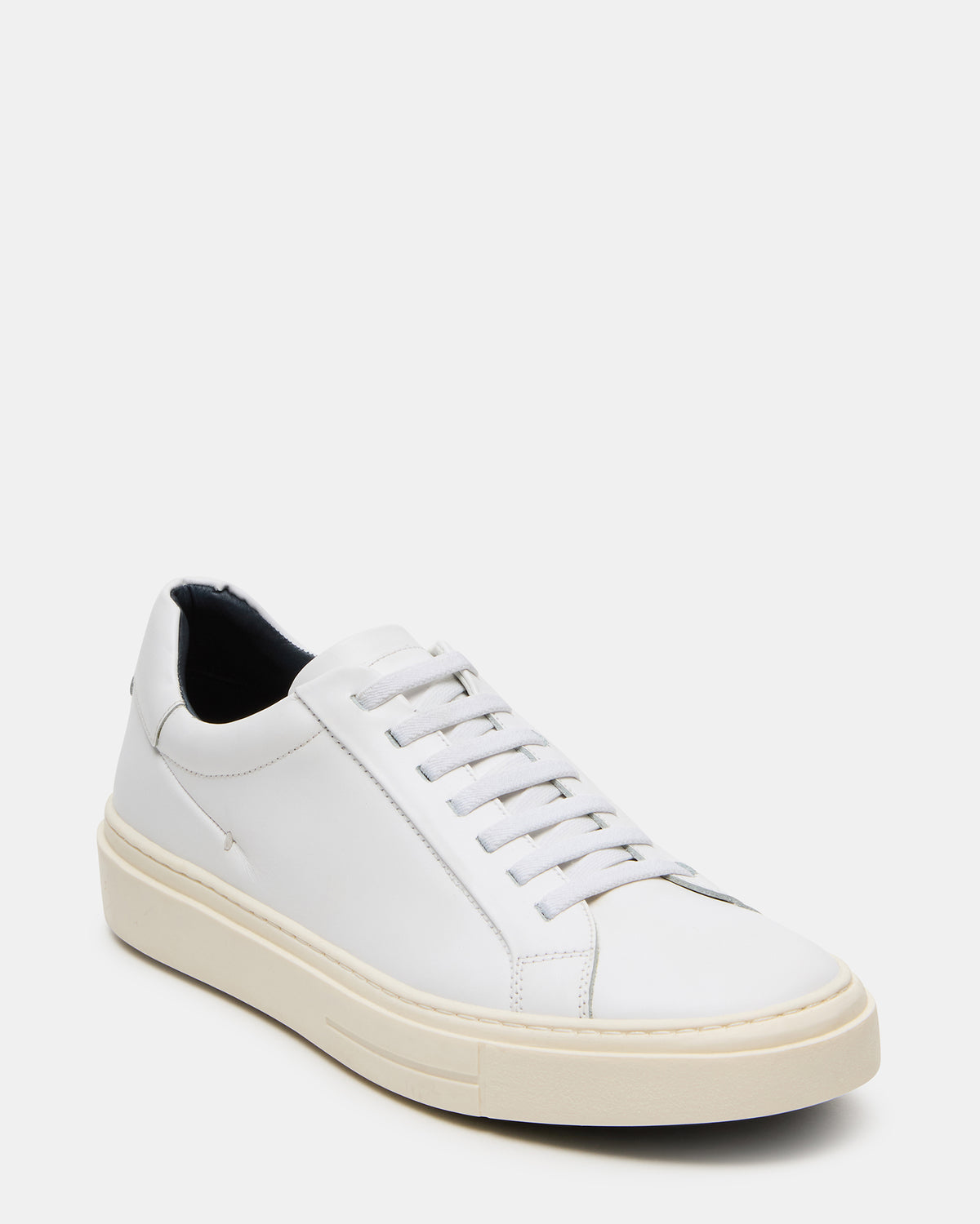 ZOII White Leather Men's Low-Top Lace-Up Sneaker Steve Madden WHITE LEATHER