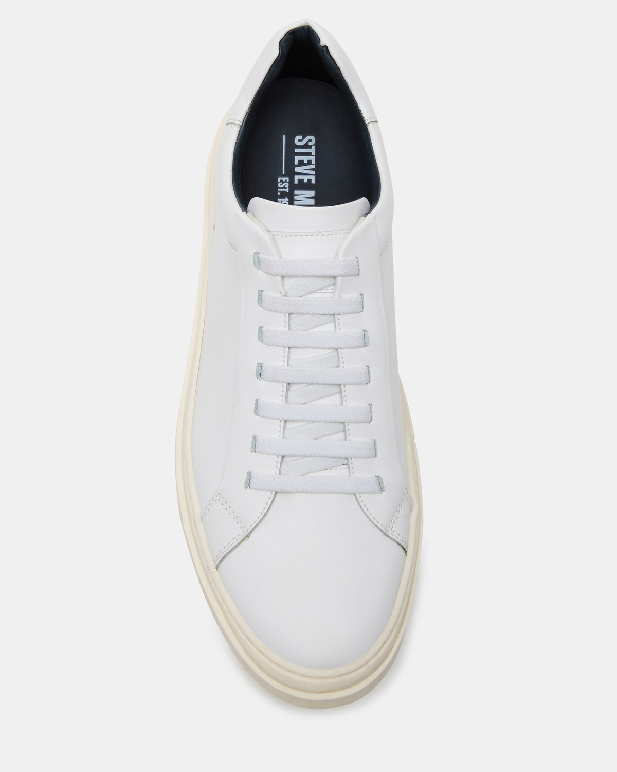 ZOII White Leather Men's Low-Top Lace-Up Sneaker Steve Madden WHITE LEATHER