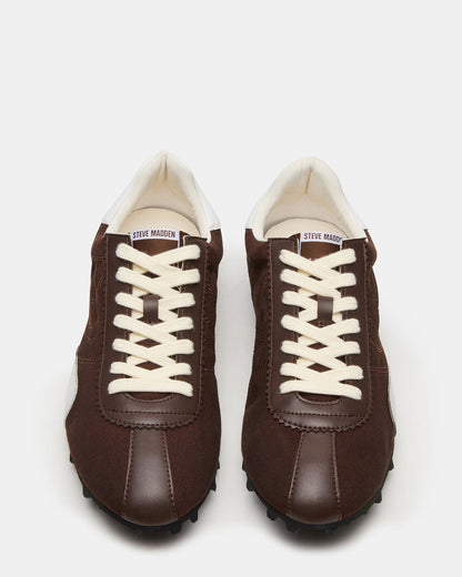 PUZZLE Brown Low-Top Lace-Up Men's Sneaker Steve Madden BROWN