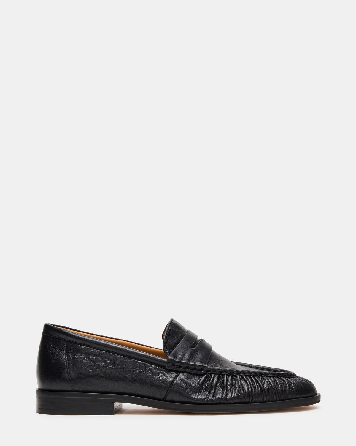 QUINCEY Black Leather Slip-On Men's Loafer Steve Madden BLACK LEATHER
