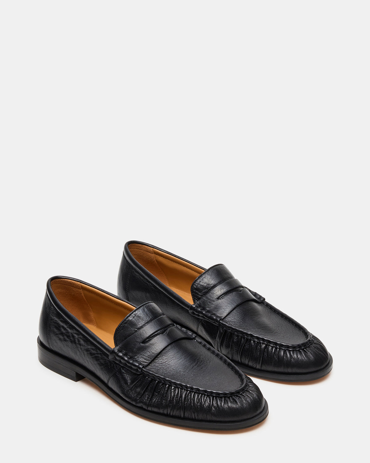 QUINCEY Black Leather Slip-On Men's Loafer Steve Madden BLACK LEATHER