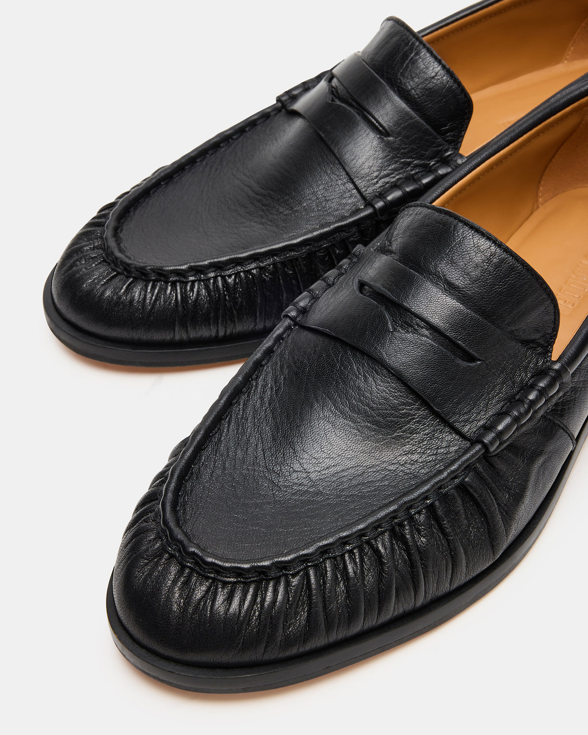 QUINCEY Black Leather Slip-On Men's Loafer Steve Madden BLACK LEATHER
